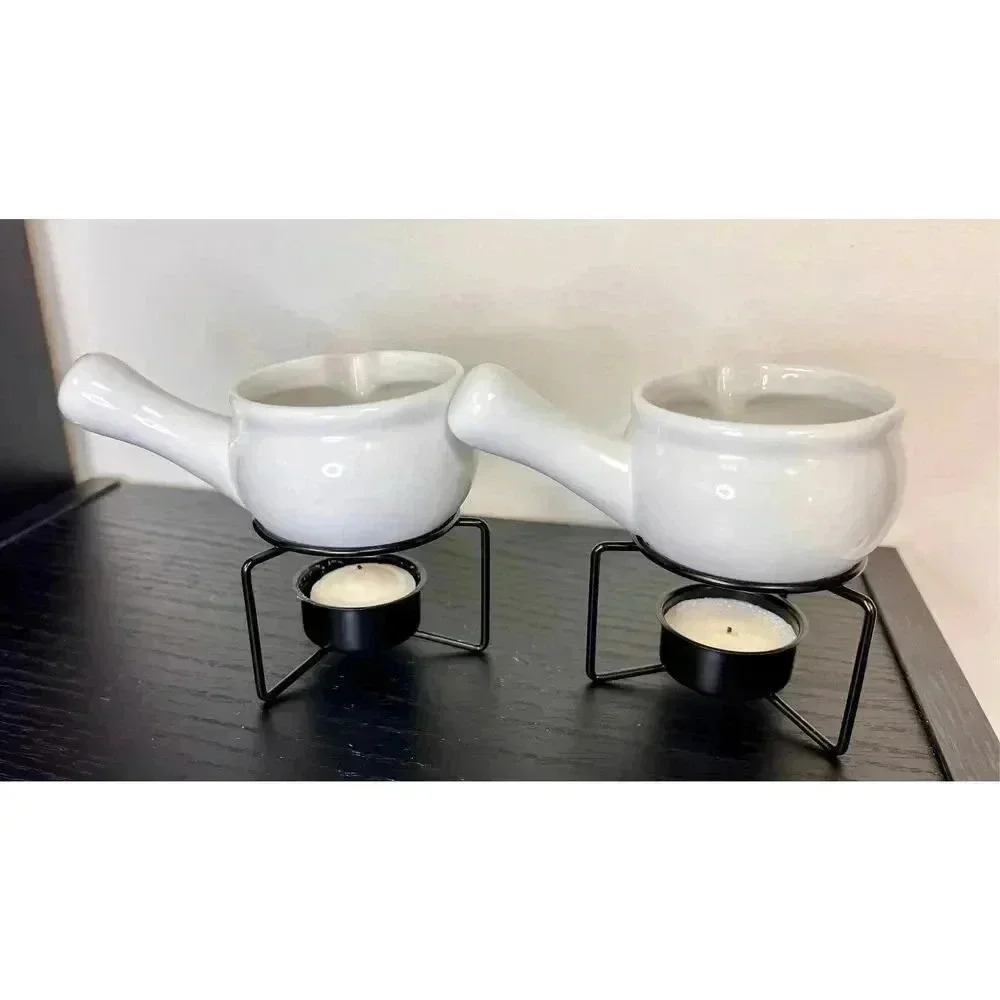 Taiwan Ceramic‎ Butter Warmers, Set of 2 White & Black